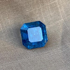 Deep Ink Blue Tourmaline 4.15cts Faceted Emerald Cut