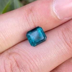 Deep Ink Blue Tourmaline 4.15cts Faceted Emerald Cut