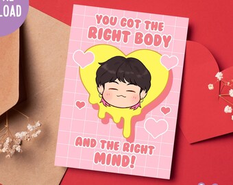 Printable BTS Valentines Day Card / Instant Download / 5x7 inch Greeting Card / Valentine for BTS Army / Suga / Yoongi / Agust D