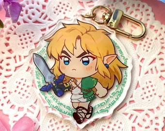 Chibi Link Keychain / LOZ / TOTK / BOTW / Fan Art / Video Game Art / Bag Charm / Gamer Gift