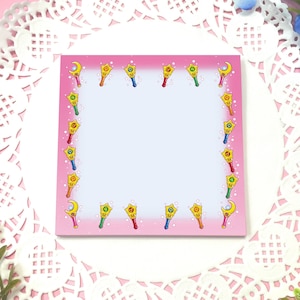Sailor Wands Notizblock / 50 Blatt / süsses Briefpapier / To Do Liste / Merkzettel / Kawaii / Magical Girl / Anime inspiriert