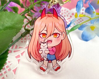 Chibi Demon Girl Keychain / Chainsaw Anime / Kawaii / Otaku Gift / Manga / Japan / Bag Charm