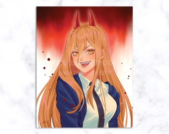 Power - Art Print - 14 x 11" / Chainsaw Anime / Fan Art / Demon Girl / Waifu / Anime / Otaku Gift / Wall Art