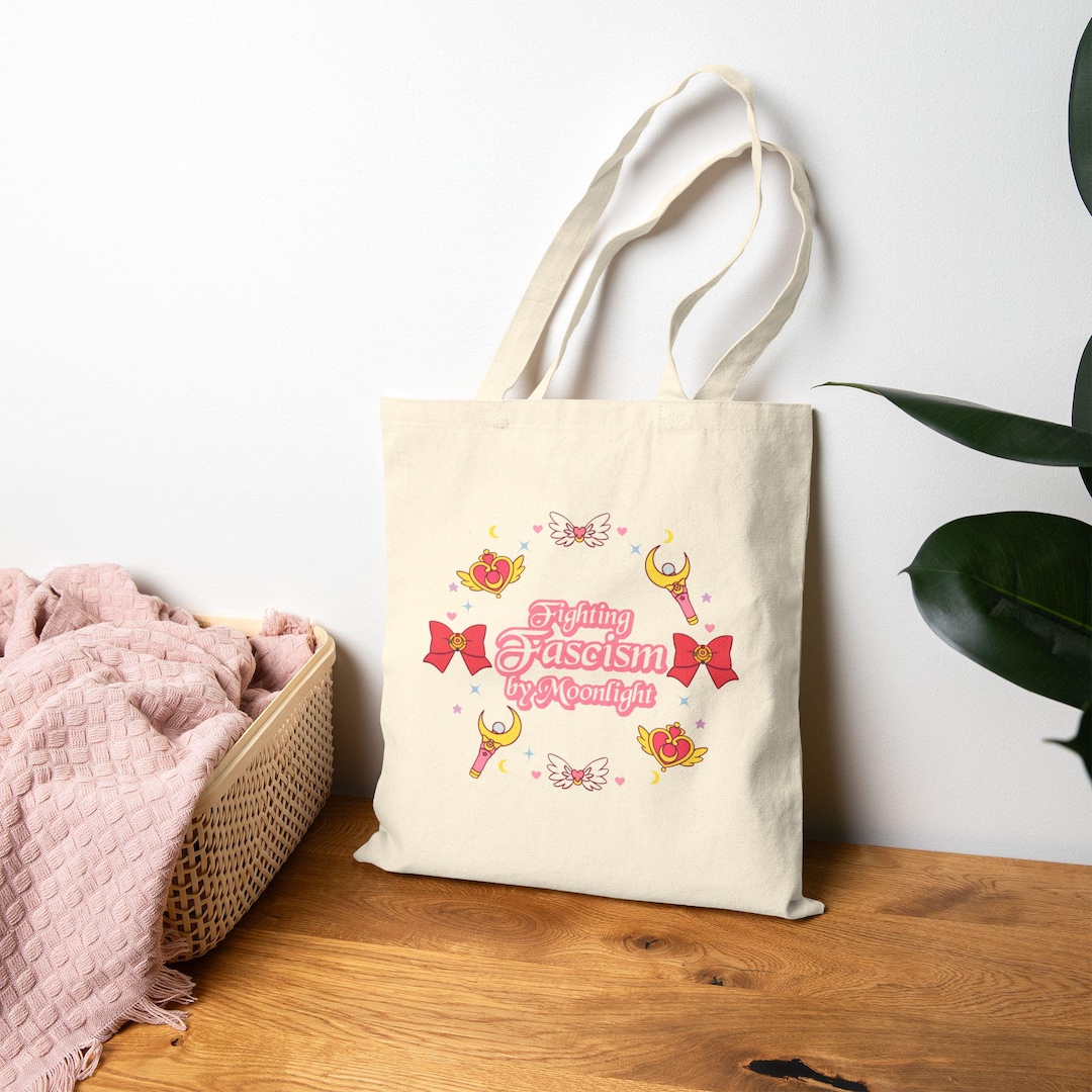 Fighting Fascism by Moonlight Canvas Tote Bag | Reusable Eco Friendly Shopping Bag | Magical Girl | Kawaii Anime - Etsy Czech Republic