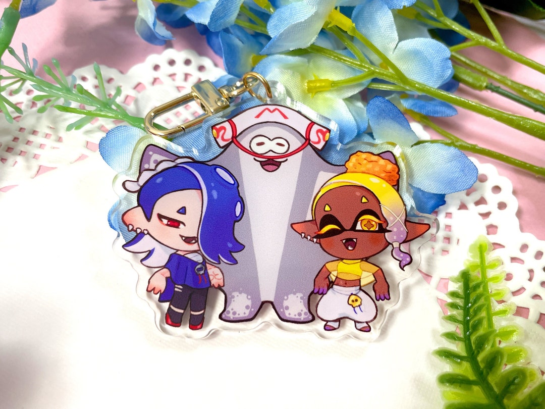 Splat Idol Trio Charm Keychain / Deep Cut / Inkling / Octoling / Video ...