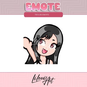 Tifa Hi Emote Final Fantasy 7 Remake / Rebirth - Twitch emote, discord emote