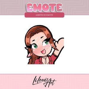 Aerith Hi Emote Final Fantasy 7 / Rebirth - Twitch emote, discord emote