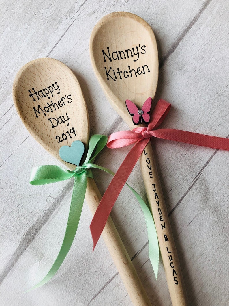 Personalised Wooden Spoon Mother's Day Gift 2021 Mum Nan