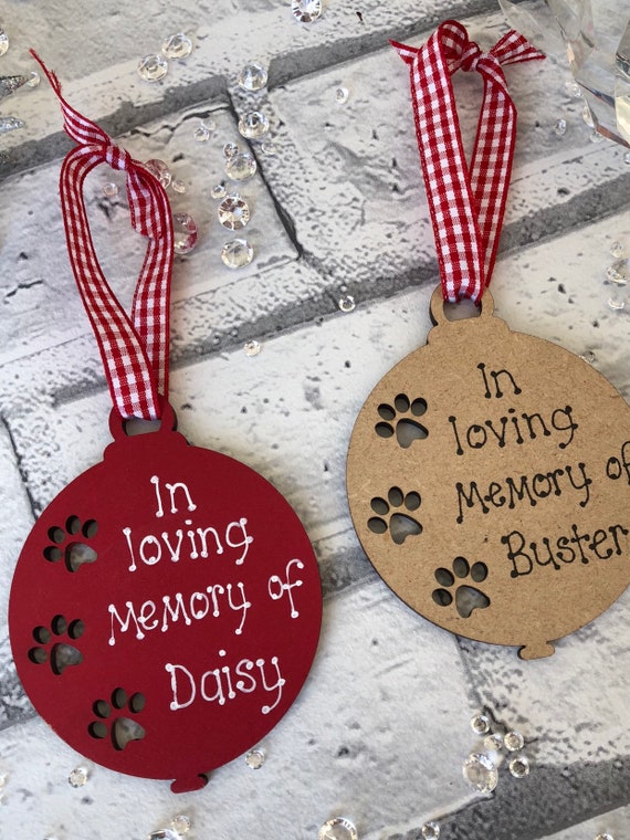 Personalised Christmas Tree Decoration Bauble Paw Print Pet In Etsy