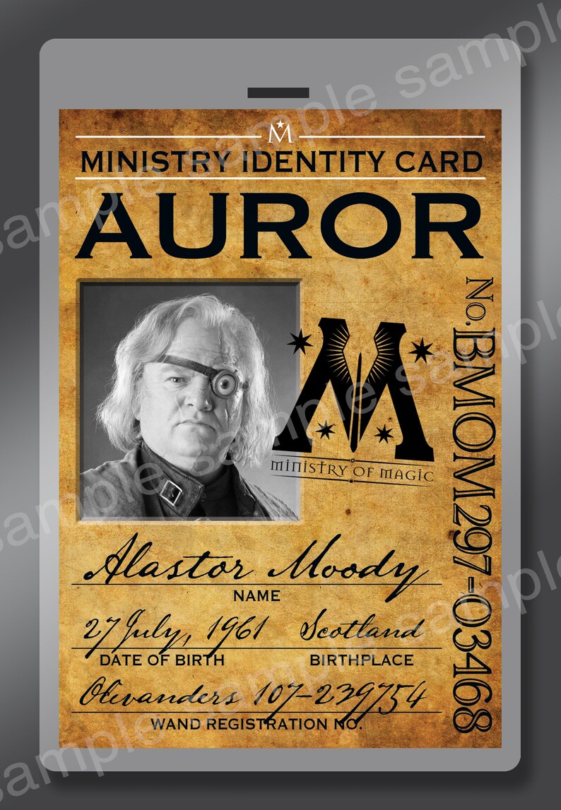 New Harry Potter Ministry of Magic ID Badge for Alaster Mad | Etsy
