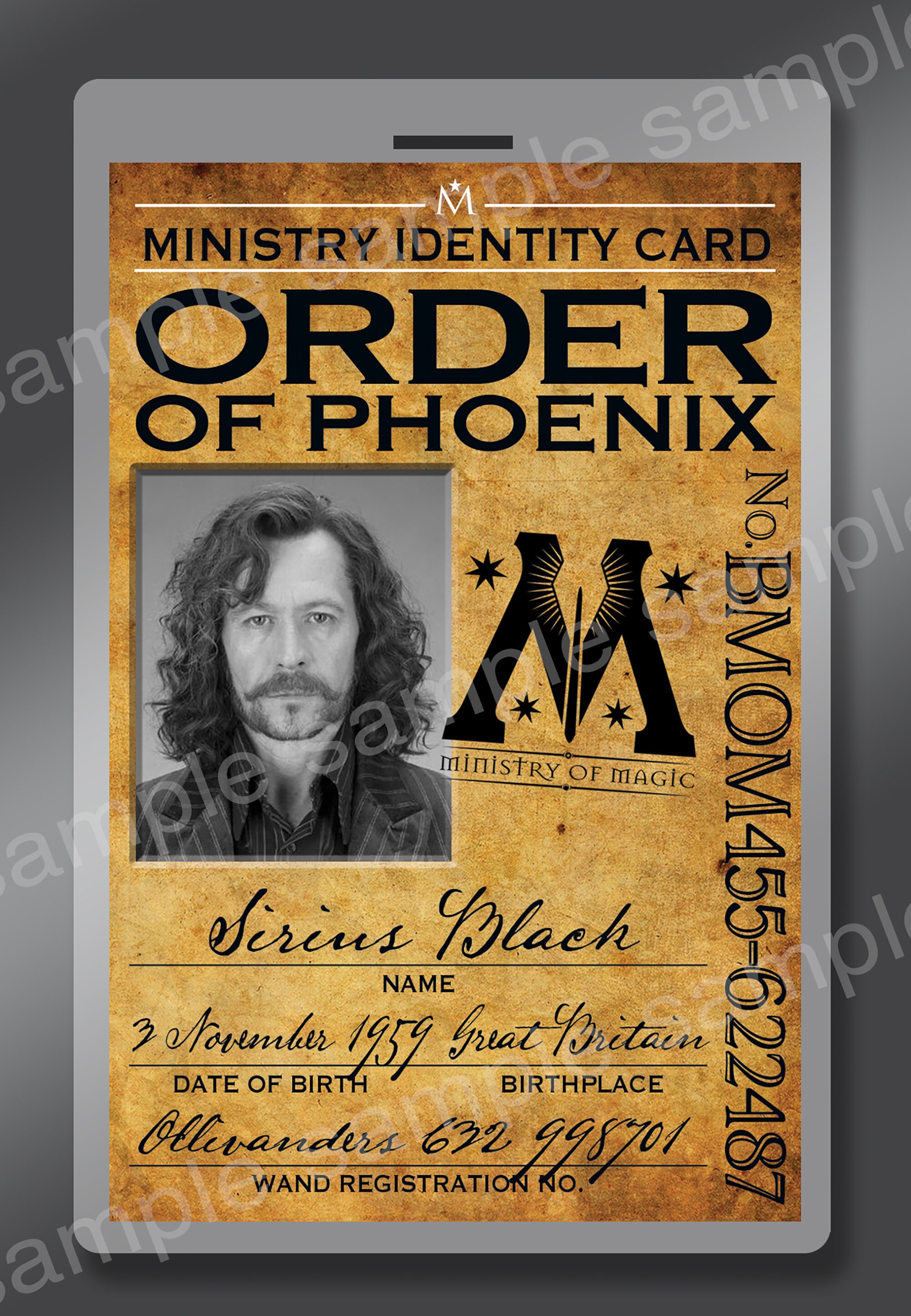 New Harry Potter Ministry of Magic ID Badge for Sirius Black Etsy