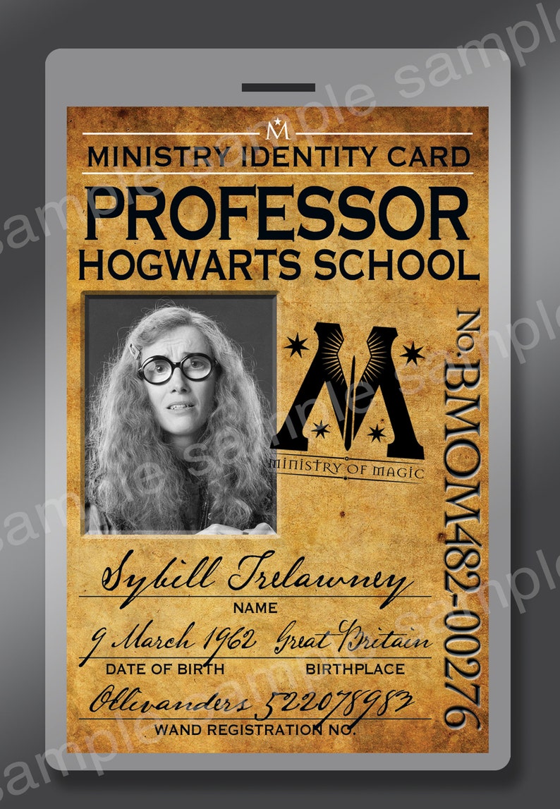 Harry Potter Ministry of Magic ID Badge for Sybill Trelawney | Etsy