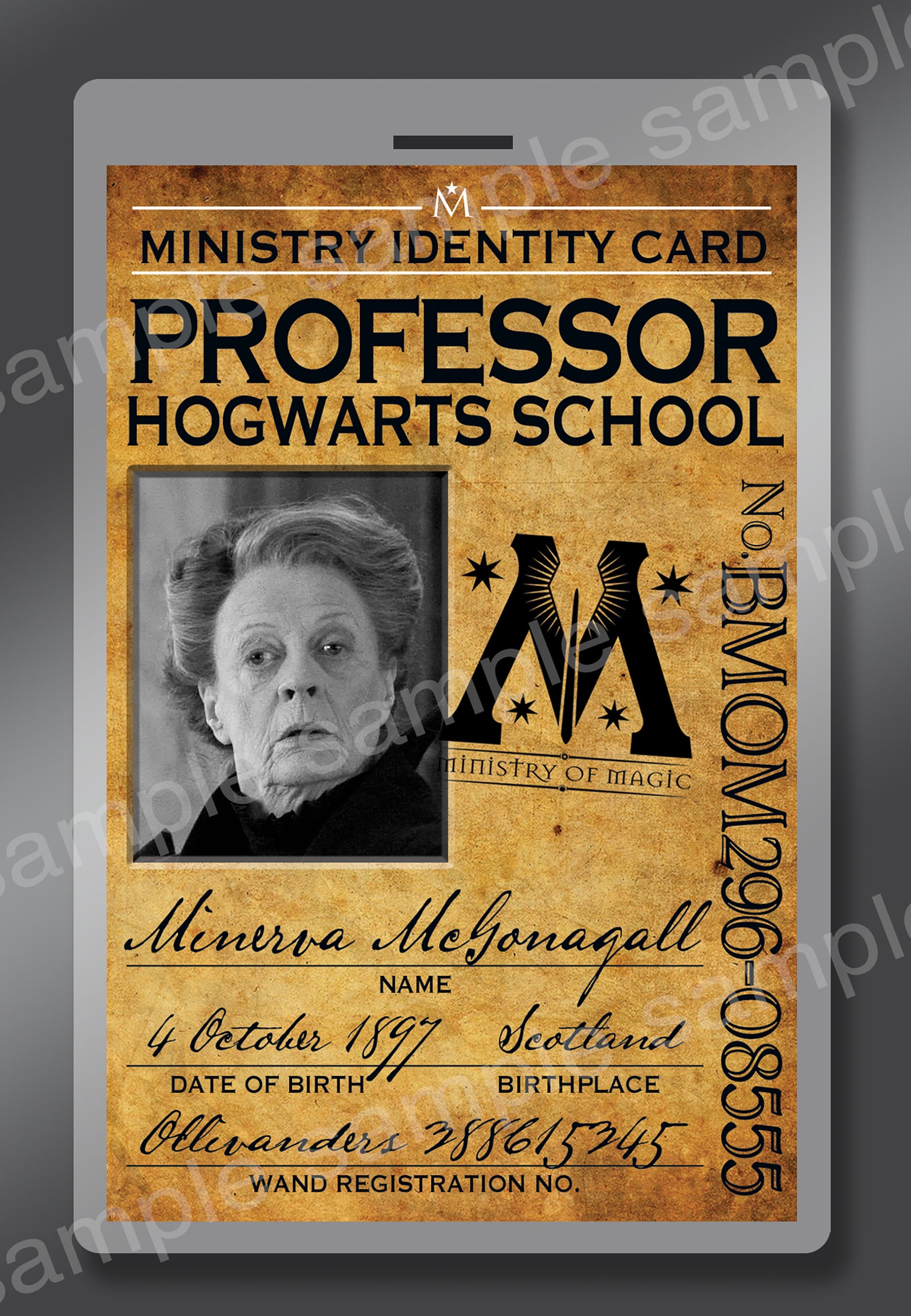 New Harry Potter Ministry of Magic ID Badge for Minerva | Etsy
