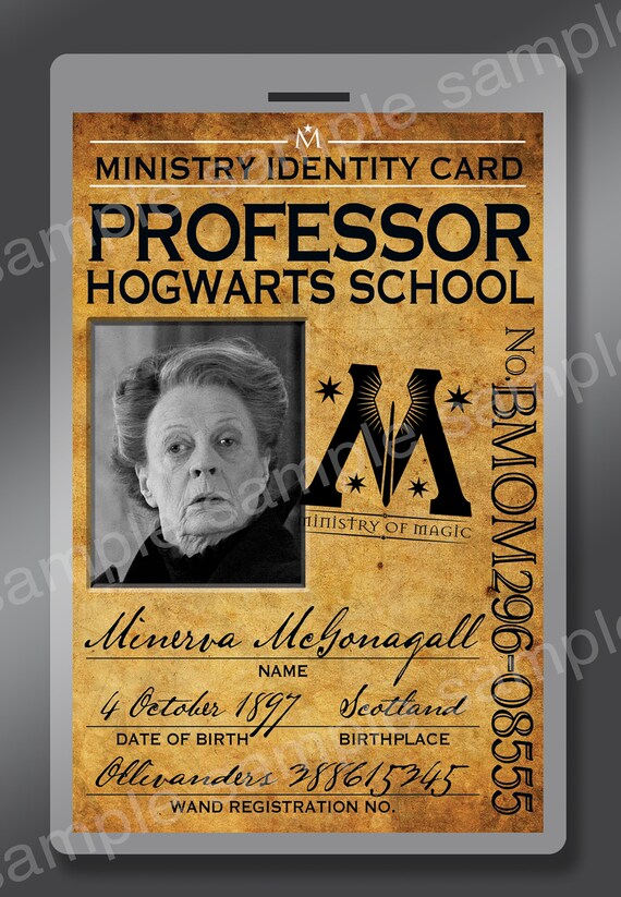 New Harry Potter Ministry of Magic ID Badge for Minerva | Etsy