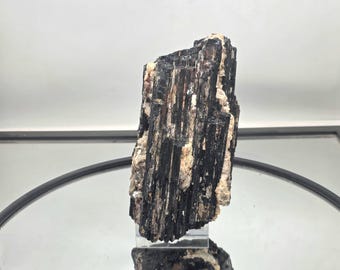Cristal de turmalina negra grande con mica, 2,62 kg (#DP)