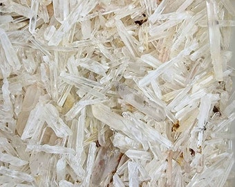 Borsa da 40 g in pregiato cristallo di quarzo trasparente con punti naturali grezzi
