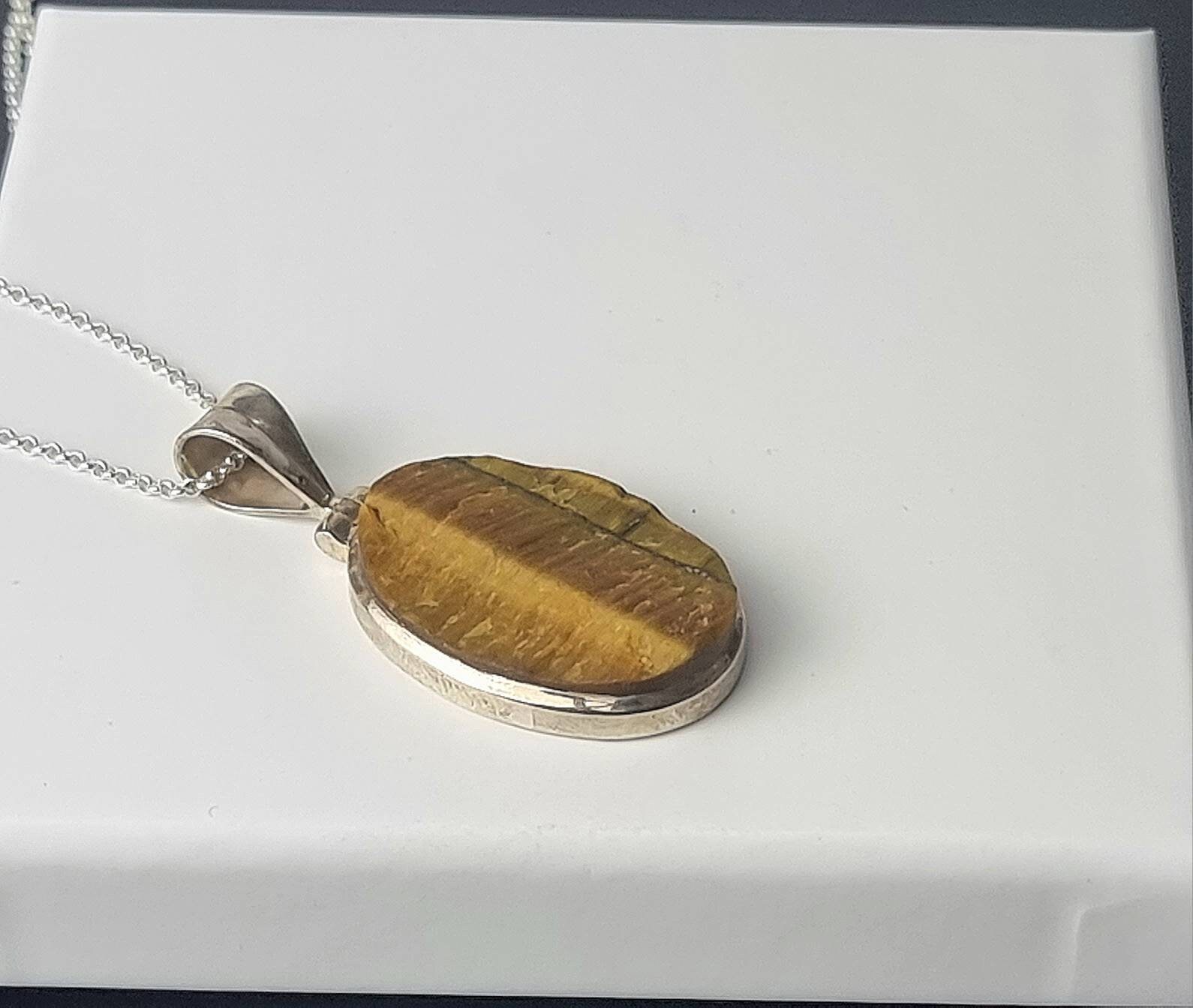 187) タイガーアイ 原石 クリスタル ネックレス 925 シルバー - Etsy 日本