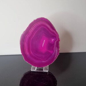 ASD25) large Agate Crystal Slice Pink Coaster