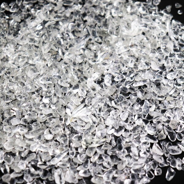 Extra small clear quartz crystal chips 50g bags - arts crafts