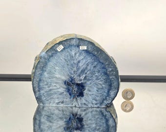 重い本のための金縁のグリーンアゲートブックエンド：クリスタルブック