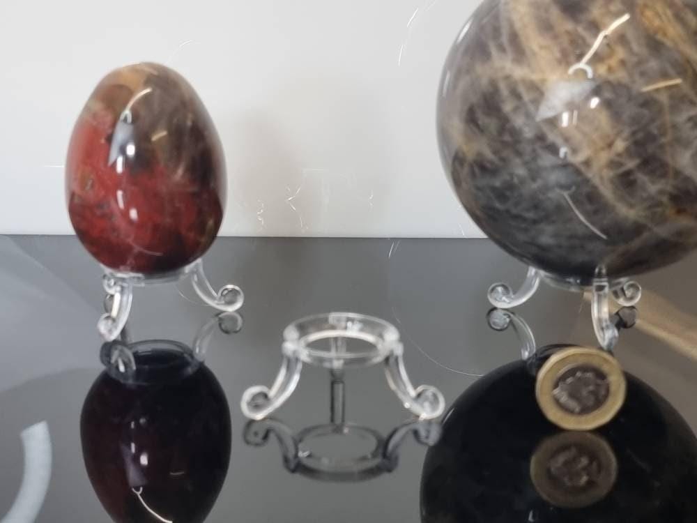 3 x sphere egg display stands