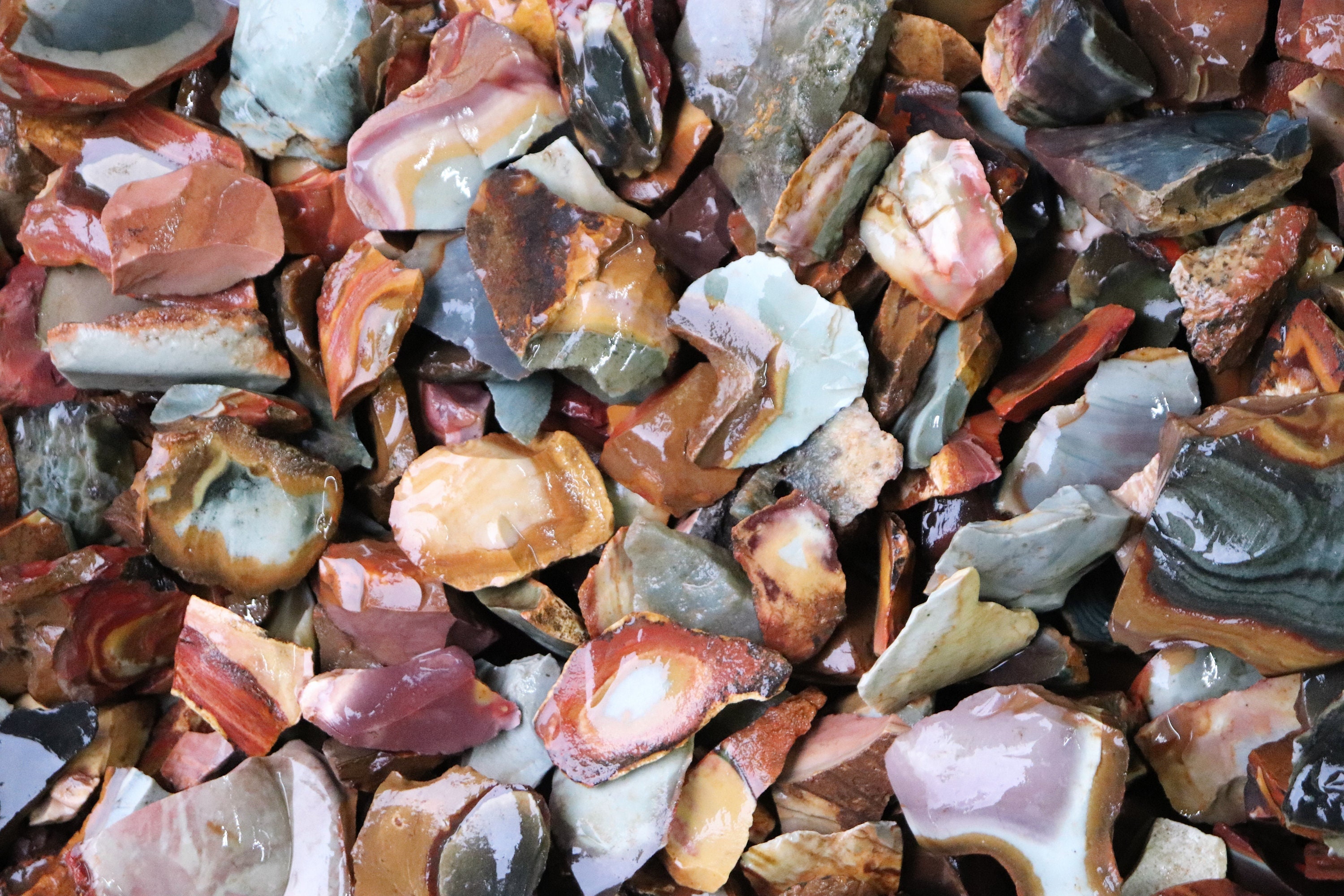 Rock Tumbler Refill 5 Pound Mix of Rocks and Gemstones for Rock Tumblers,  Includes Agate, Jasper, Petrified Wood 