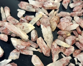Red quartz crystal points raw natural,  large 250g bag