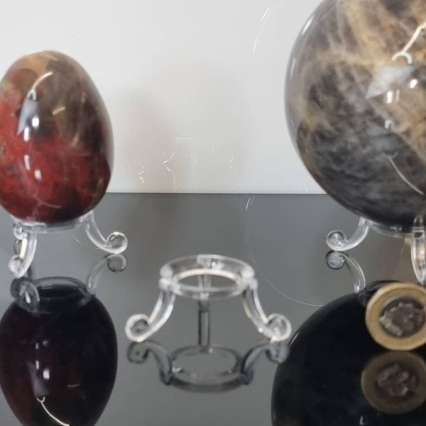 3 x sphere egg display stands
