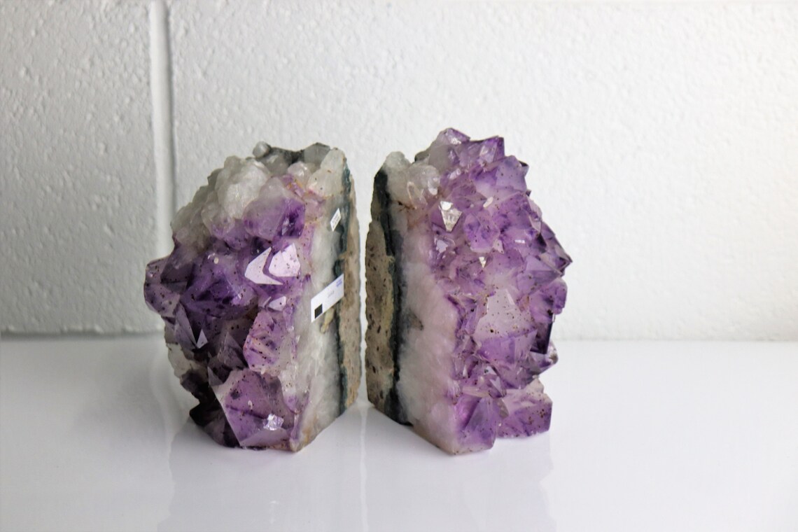 AMB10 Large Amethyst Crystal Bookends Etsy