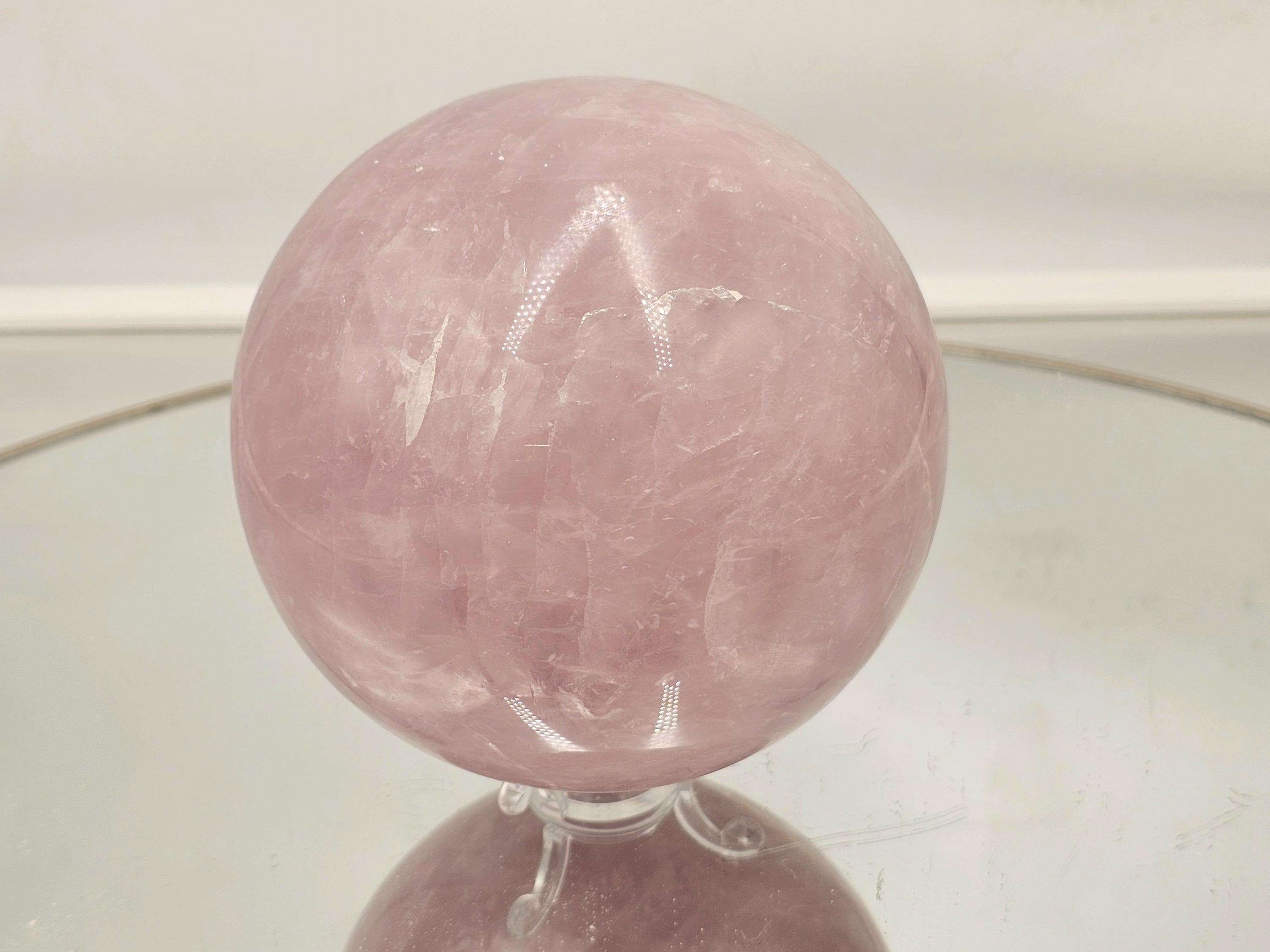 Large Rose Quartz Crystal Sphere (#1)