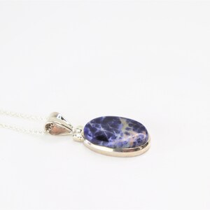 26) Sodalite Crystal Necklace 925 Silver