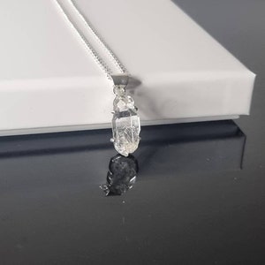 111) Collana in cristallo di quarzo con diamanti Herkimer in argento 925
