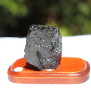 9) Black Tourmaline Crystal On Stand, Natural / Raw Mineral - Brazil Great Gift  5.5cm
