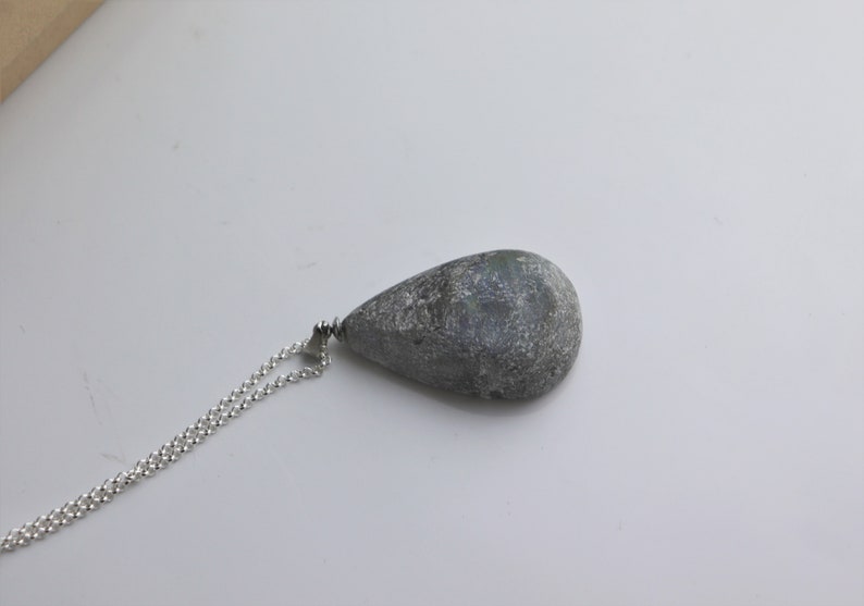 213 Silver Chain Labradorite Crystal Necklace Pendant