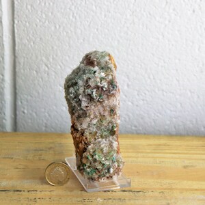 17) ROSASITE Crystal On Dolomite Matrix Morocco