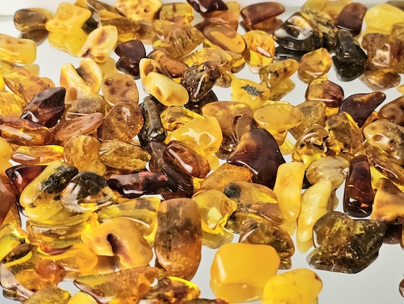 Polished amber crystal