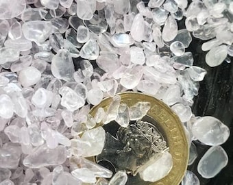 Extra small / fine rose quartz crystal chips 50g bags - arts crafts