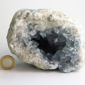 5) Large Blue Celestite Crystal Geode Raw Natural Mineral High Grade Celestine