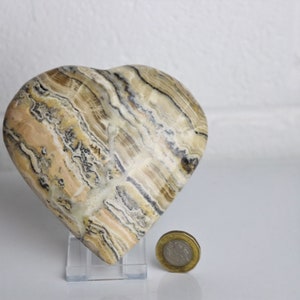 11) Bumble Bee Calcite Crystal Heart  10cm