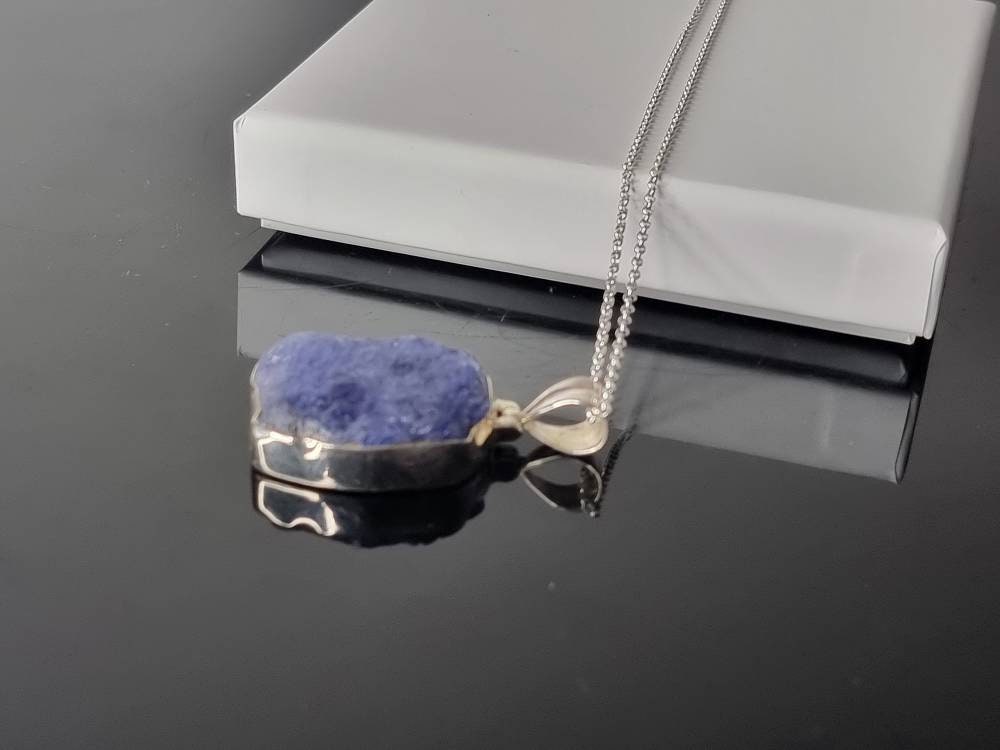 120) ラージ タンザナイト クリスタル ネックレス 925 シルバー - Etsy