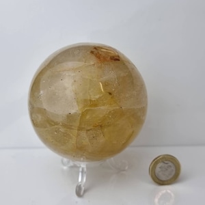 6) Golden Healer Quartz Crystal Sphere