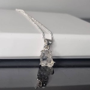 102) Collana in cristallo di quarzo con diamante Herkimer in argento 925