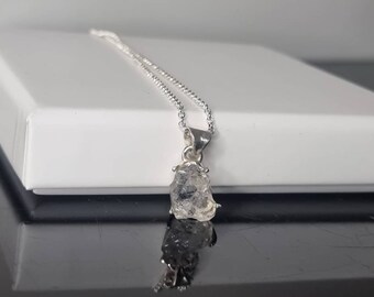 102) Herkimer Diamant Quarz Kristall Halskette 925 Silber
