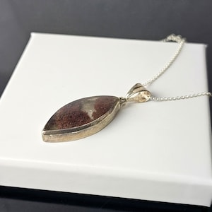 353) Large Lodalite Crystal  Necklace 925 Silver
