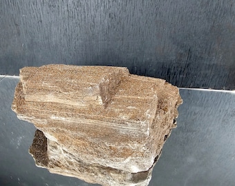 May include: A large, rough, brown rock with layers of sediment. The rock has a natural, organic look and is perfect for a decorative accent.