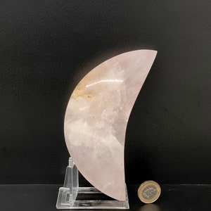 4) Large Rose Quartz Crystal Moon