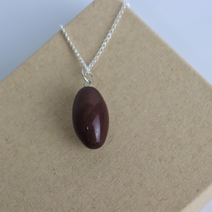 277) shiva lingam stone necklace pendant - silver chain