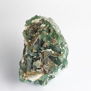 7) Fluorite Crystal + Pyrite Morocco