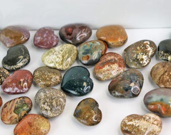 Small ocean jasper crystal heart