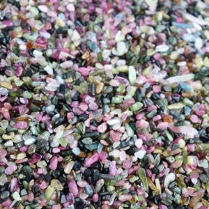 Extra small mixed tourmaline crystal chips 40g bags - arts crafts